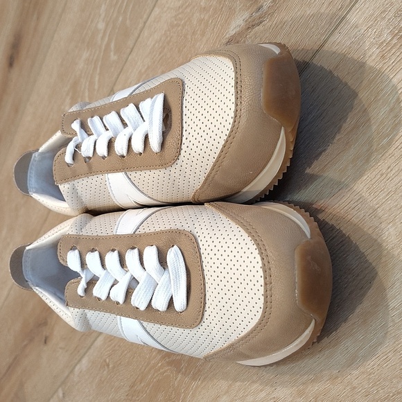 MIA Kabel P Shoes Women's Sz 7 Tan/White Retro Style Faux Suede Accents - Picture 4 of 7